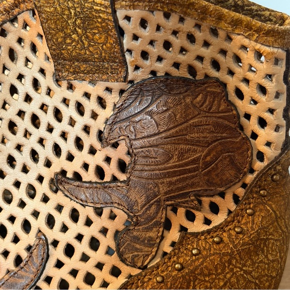 Corral Galapagos Laser Cutout Booties Tan Western Cowgirl Boots Festival Sz 9 - Picture 5 of 8